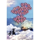 大夢想熱氣球群壁裝飾_三色條紋款 (y14635 立體壁飾 其它)